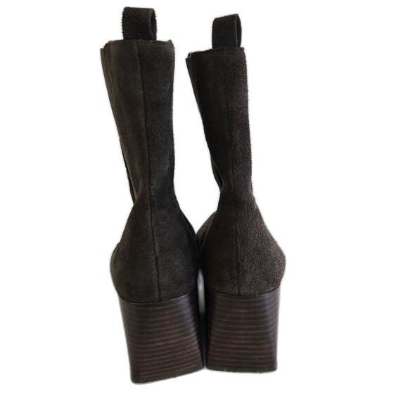 Blondo Brown Selena Suede Block Heel Boots Size 8 - Picture 3 of 10